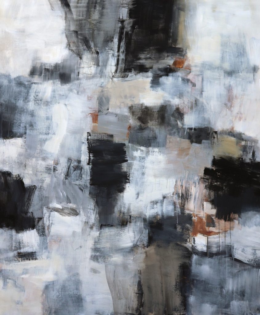 Julie Schumer Spaces Between Shadows_62 X 53_mixed media canvas