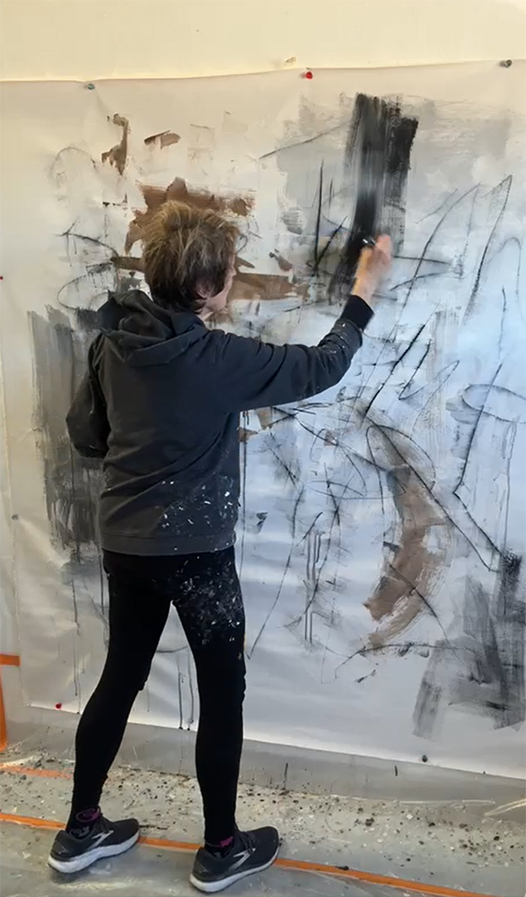 julie painting canvas Julie Schumer at Art Santa Fe